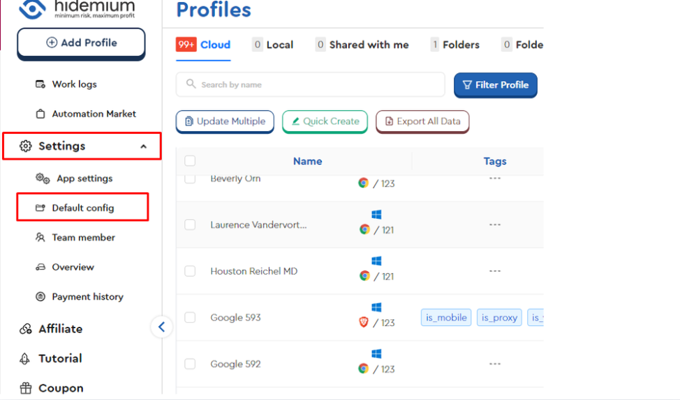 Руководство по созданию «чистого» профиля с помощью HIDEMIUM