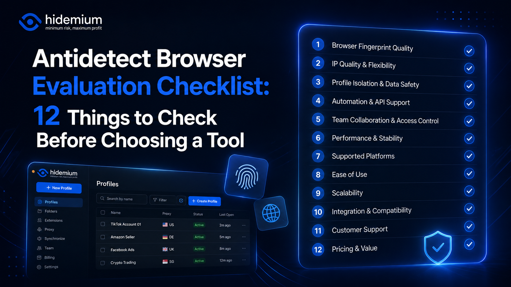 Antidetect Browser Checklist: 12 Things to Check Before Choosing
