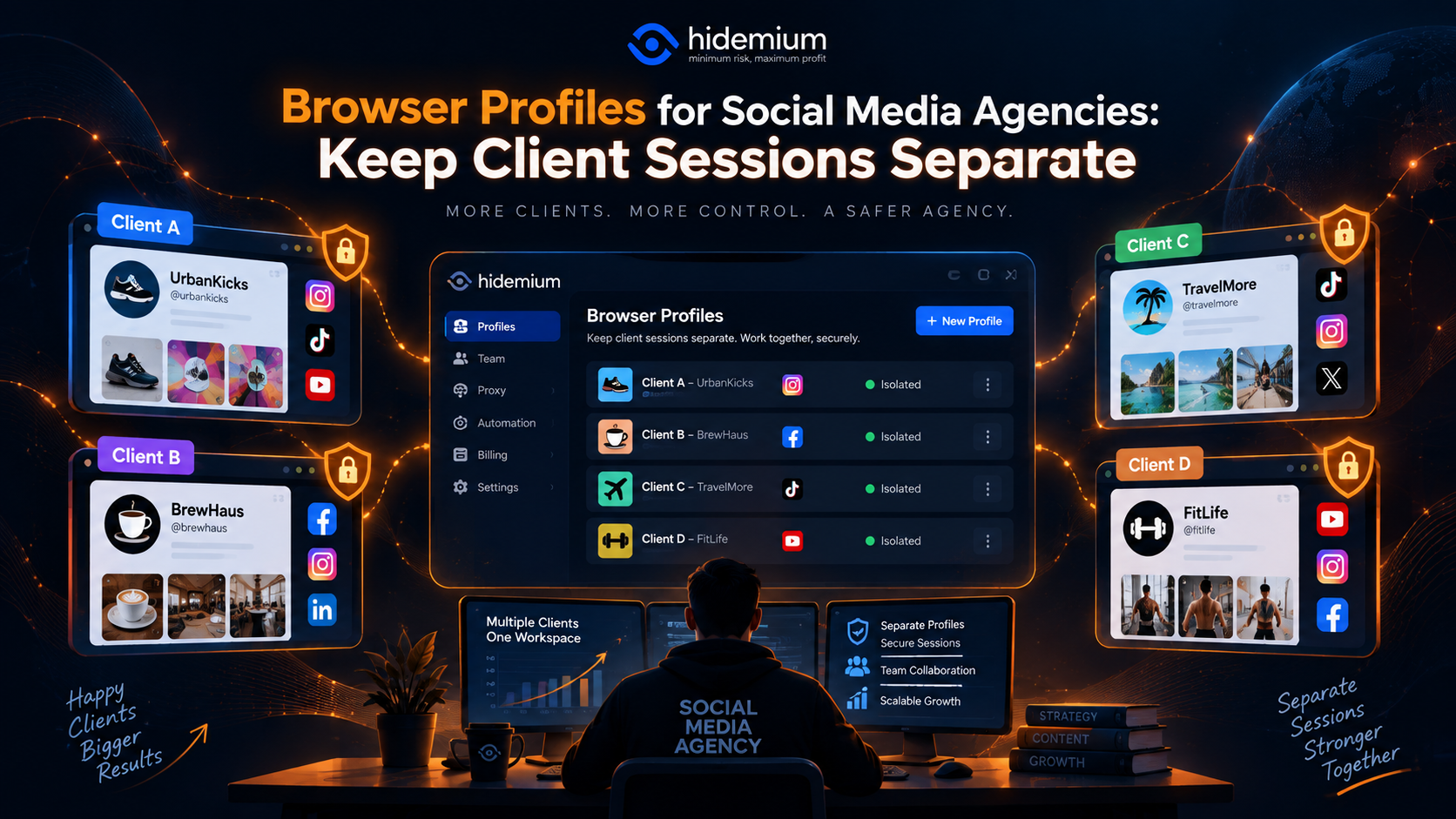 Hồ sơ trình duyệt cho các agency mạng xã hội: Giữ phiên đăng nhập của khách hàng tách biệt
