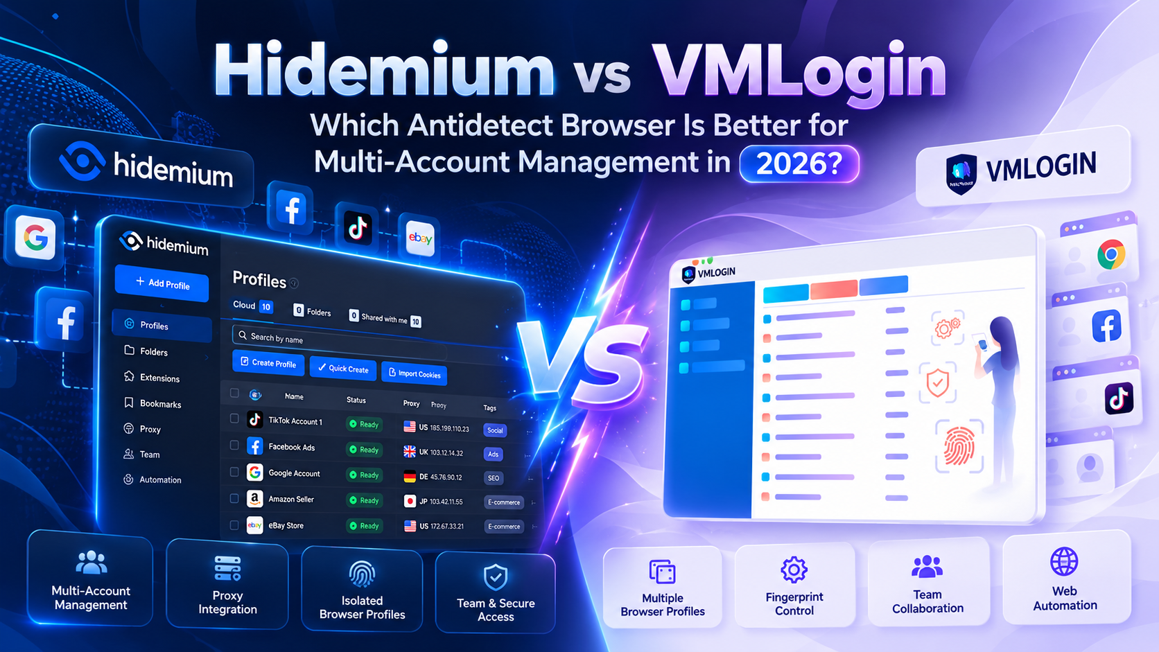 Hidemium vs VMLogin: Best Antidetect Browser in 2026?